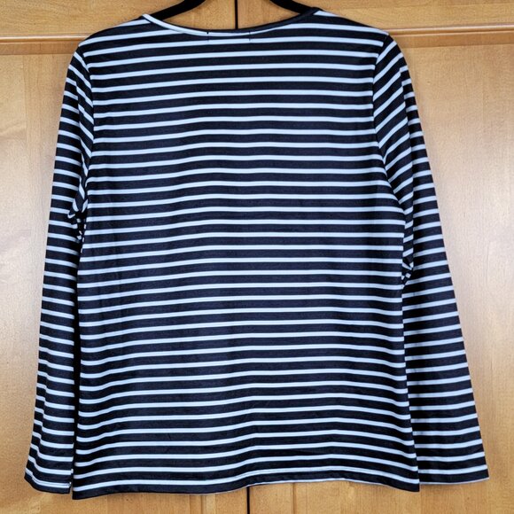 MissLook Black and White Long Sleeved Cat Peeking From Blinds Tee - L - Picture 4 of 4